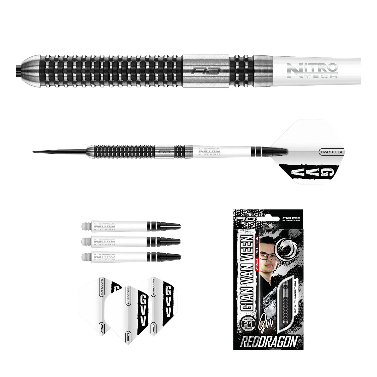 Red Dragon Gian van Veen Axis S.E. 90% tungsten darts signature on box 4