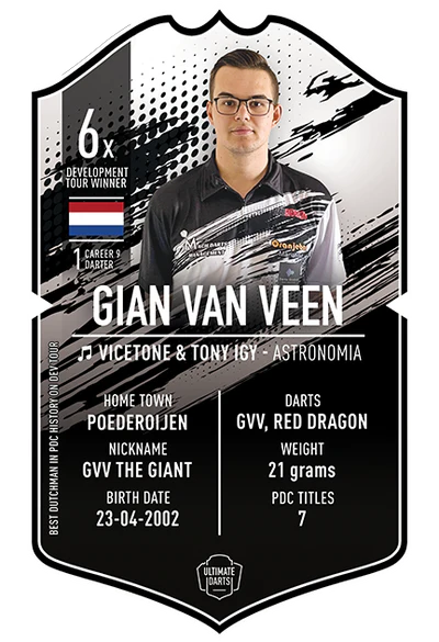 Small Ultimate Darts Card Signed!